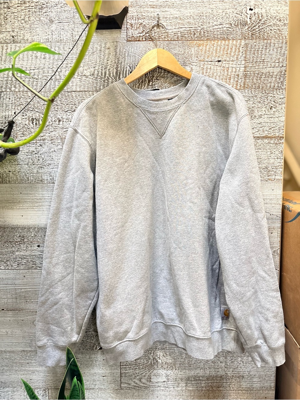 Carhartt | Men's Marquette Crewneck Loose Fit Sweatshirt - L, Light Gray *FLAW*